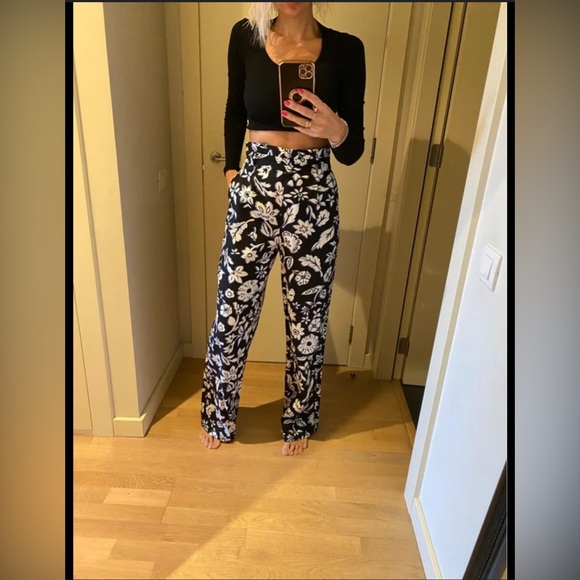 Zara Pants - 💙Floral print Straight Cut Pants